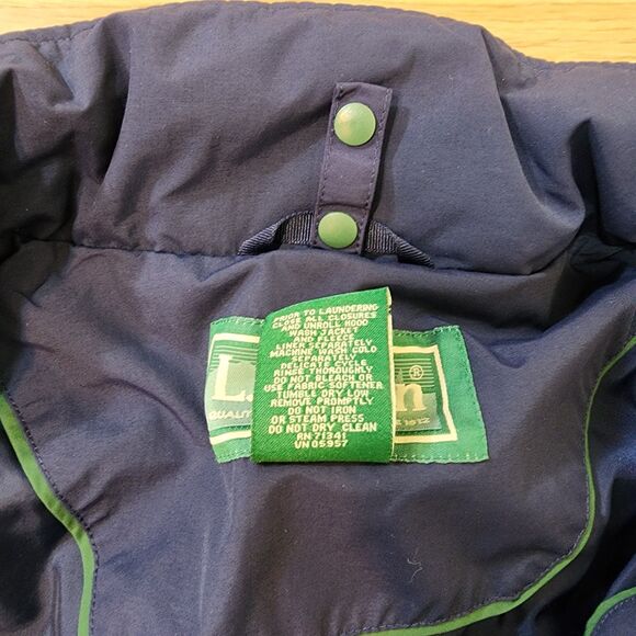 LL Bean Jacket Men XL Blue Full Zip Up Rain Wind Resistant Hooded Lined Coat Vtg - Picture 7 of 14